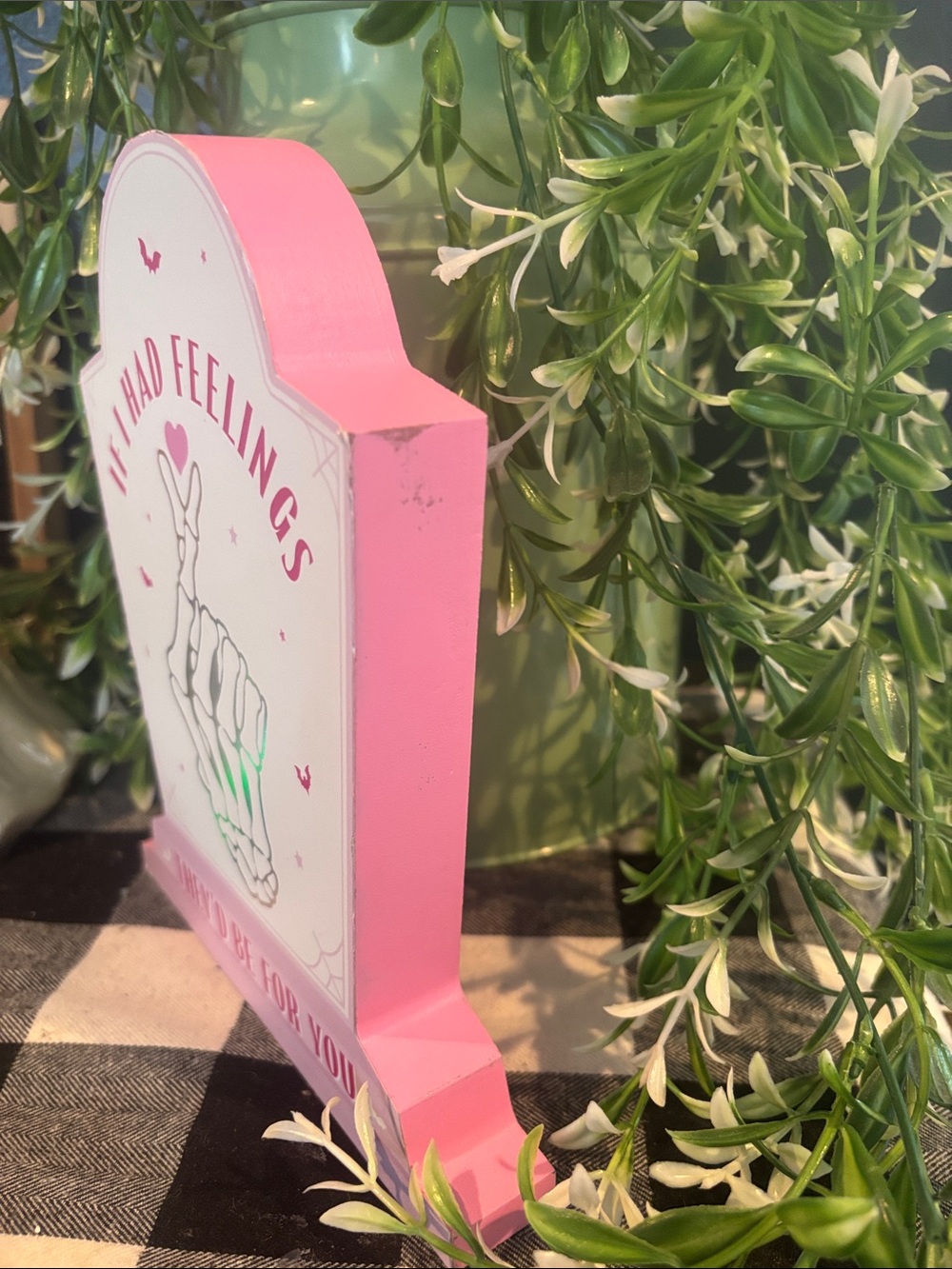 If I Had Feelings Decorative Sign - Pastel Pink & Rainbow - Picture 2 of 4
